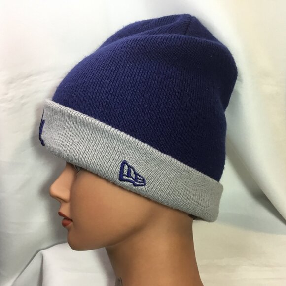 New Era Los Angeles Dodgers Knit Beanie Hat Blue/Gray OSFM - Picture 2 of 8